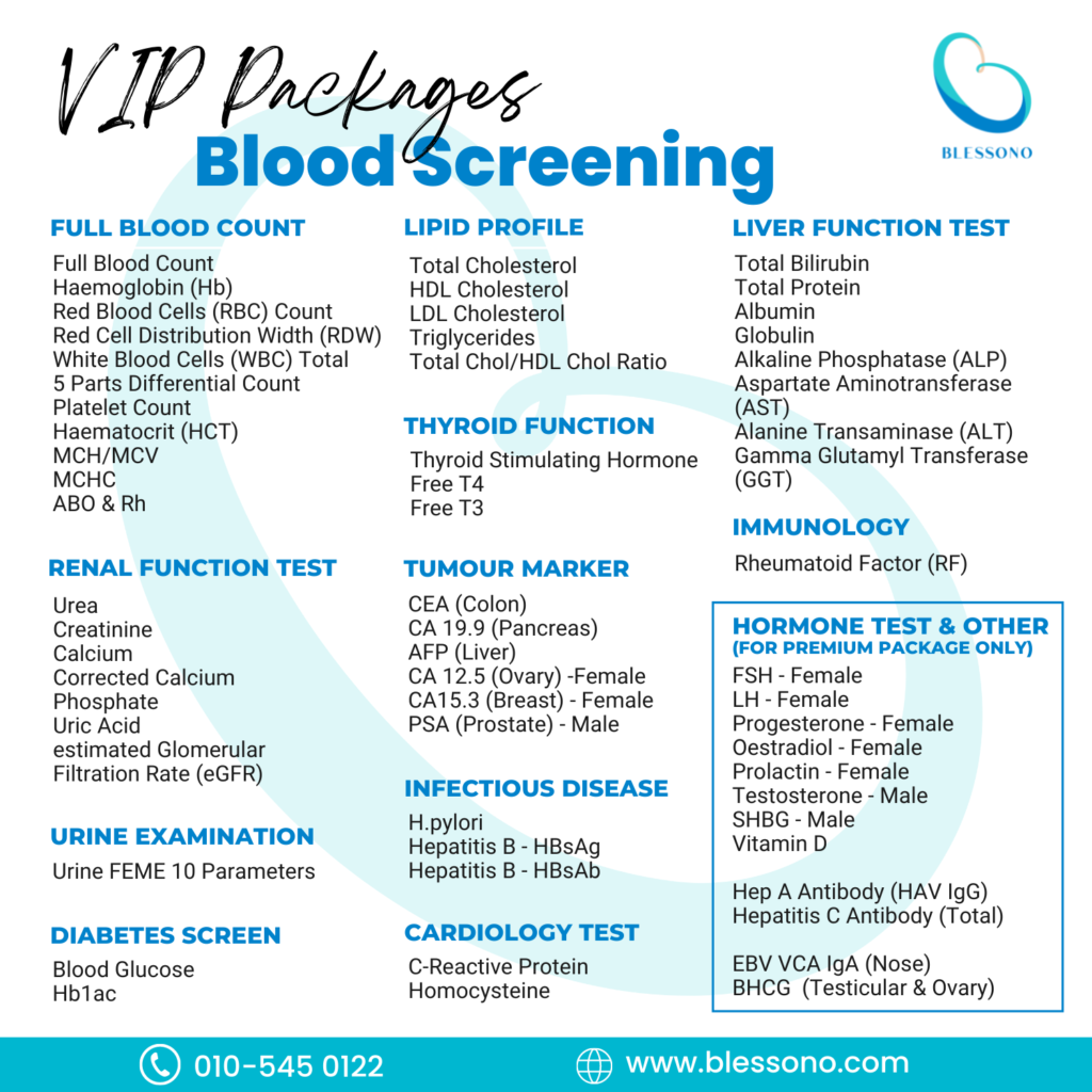 VIP Blood Test Health Screening Packages Kuala Lumpur